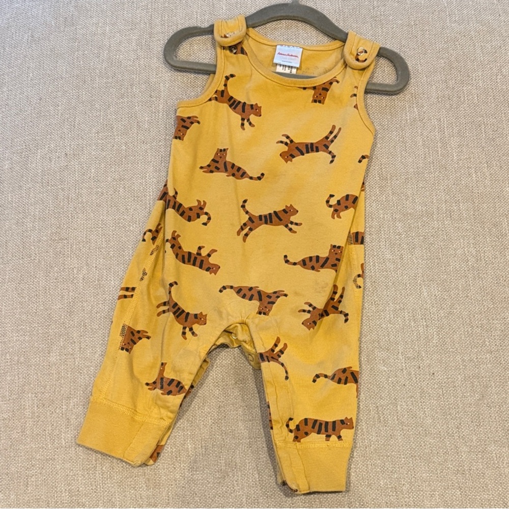 Hanna Andersson Yellow Tiger Print Kids One Piece